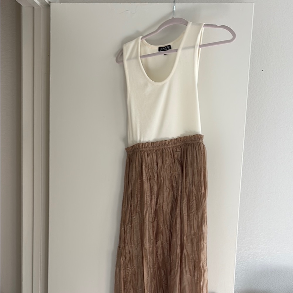 Cream and Brown Maxi Dress